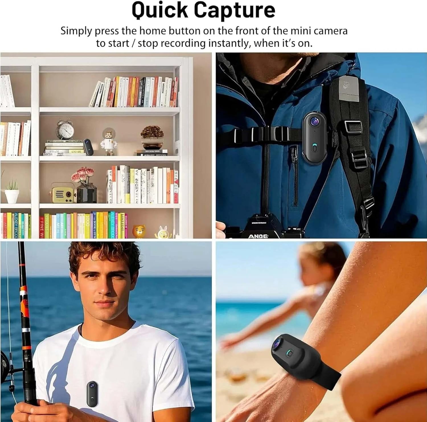 Treklon - Treklon 4S Body Camera, Treklon POV Camera, 4k Hands-Free Pocket Action Cam, Wearable Body Adventure Action Cameras for Cycling, Pet Walking & Outdoors Activities(White+32GB)