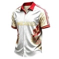 thumbnail image 2 of Zimjoy Mexico Soccer Jersey Shirt for Men 2026 World Soccer Game National Team 2D Graphic Collared Short Sleeve Button Down Shirts White 5XL, 2 of 4