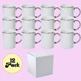 thumbnail image 2 of Mugsie 12 Pack 11 oz. SILVER Rim & Handle- Ceramic Sublimation Mugs - Professional Grade  - With Individual White Gift Boxes, 2 of 2