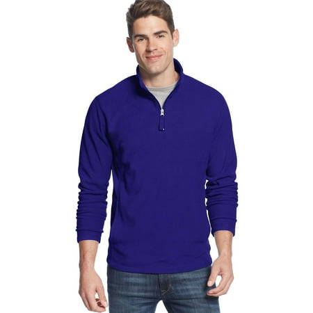 CLUB ROOM Quarter Zip Fleece Mockneck Sweatshirt Cargo Blue XXL 2XL