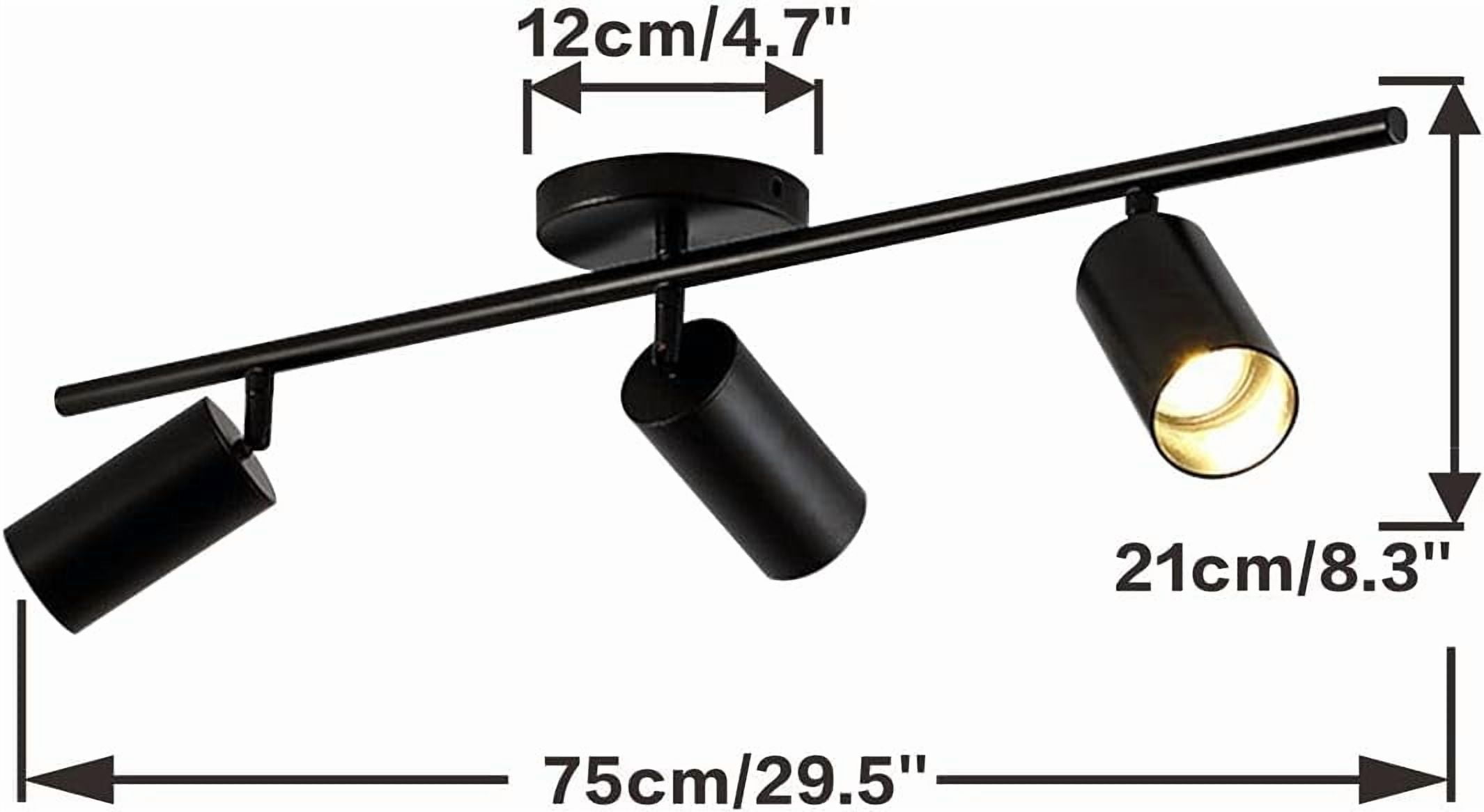 KCO Lighting Modern Matte Black Track Lighting 3-Lights Kitchen Track Lighting Fixtures