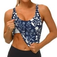 thumbnail image 4 of Vsdgher Plant Print Women Sleeveless Athletic Tank Top Built-in Bra Camisole Sports Vest for Yoga Running Fitness Exercise with Removable Pads, 4 of 8