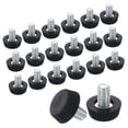 thumbnail image 1 of 20 paquetes de niveladores de pies de muebles con rosca M6, pies ajustables de nivelación de mesa de 16x10, nivelación deslizante de muebles para patas de silla y taburete, negro, 1 of 6