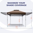 thumbnail image 4 of EAGLE PEAK 17' x 10' Pop up Gazebo Canopy Tent Instant Outdoor Canopy Sun Shelter (Brown), 4 of 11