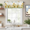 thumbnail image 2 of Summer Floral Valance Curtain Watercolor Rustic Farmhouse Sunflower Eucalyptus Leaves Window Valances Rod Pocket Short Curtains Window Treatments for Kitchen Bedroom Bathroom Laundry 60" x 14", 2 of 9