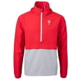thumbnail image 2 of Men's Cutter & Buck Red/Gray Philadelphia Phillies Charter Eco Recycled Half-Zip Anorak Jacket, 2 of 3