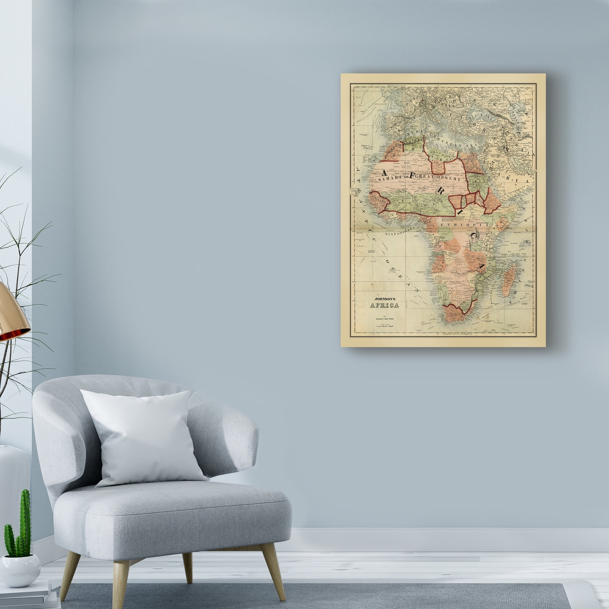 Trademark Fine Art 'Antique Map of Africa' Canvas Art by Johnson
