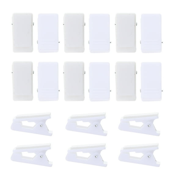 FRCOLOR  25 Pcs Double-sided Adhesive Plastic Clip Retractable Clips Ties Work Office White