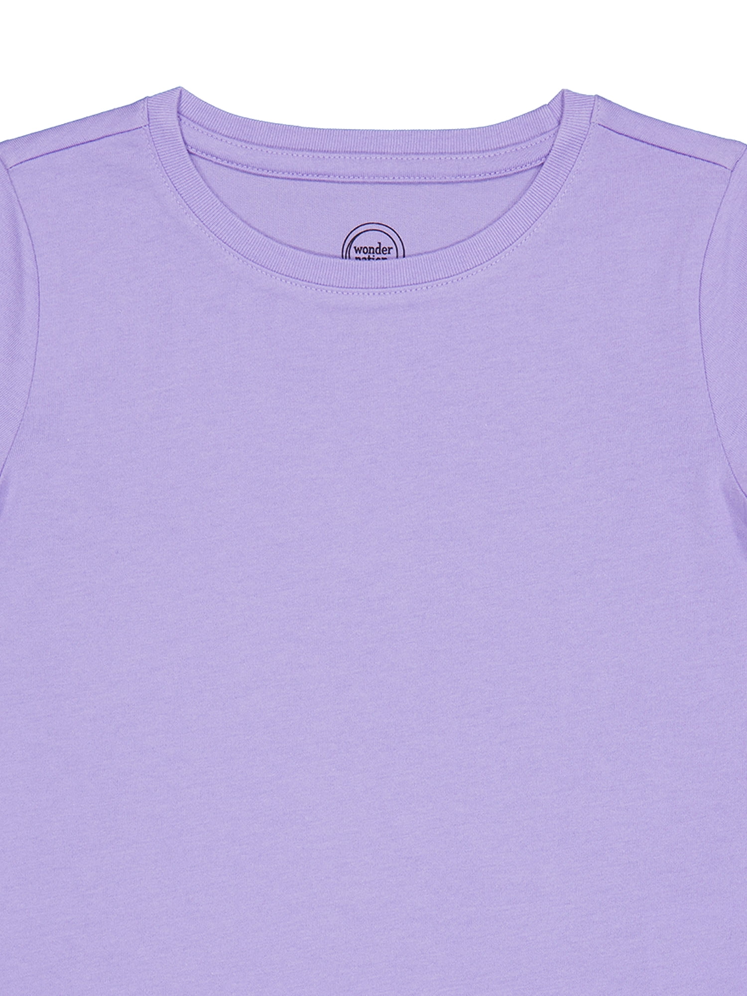 Wonder Nation Girls Kid Tough Tee with Short Sleeves, Sizes 4-18 & Plus