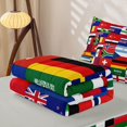 thumbnail image 6 of Manfei Country Flag Patchwork Zipper Twin Comforter Sets with Fitted Sheet and 2 Pillowcases,Global Nation Zipper Bedding Set,Multicolor,Light Gray Reversible,4pcs, 6 of 8