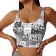 thumbnail image 2 of Uemuo Cats Group Pattern Women's Sports Bra - High Impact Support, Breathable, and Comfortable Athletic Bra for Running, Yoga, and Workouts, 2 of 9