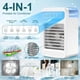 thumbnail image 2 of Aires acondicionados portátiles, enfriador de aire evaporativo con tanque de agua y bandeja para cubitos de hielo, mini aire acondicionado pequeño oscilante de 180 ° con temporizador, 4 velocidades, 2, 2 of 5