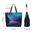 thumbnail image 5 of Bingfone Canvas Tote Bag for Women with Inner Pocket Aesthetic Cute Shopping Tote Bags Reusable Grocery Bags- Night At Lake Aurora, 5 of 8