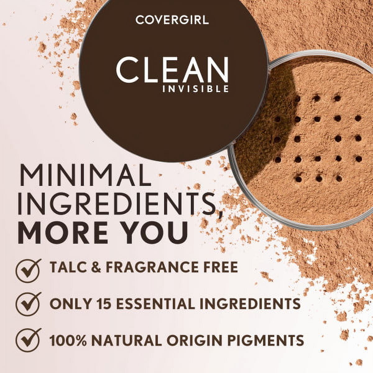 (3 pack) Covergirl Clean Invisible Loose Powder, 135 Translucent Deep, 0.63 oz