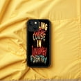 thumbnail image 5 of Vibrant Retro Design iPhone 15 Case - Lightweight Yellowing Resistant Bold " COUSE IN WOOMEG FENDTRY " Text on Black Background, 5 of 6