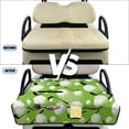 thumbnail image 6 of COEQINE Golf Cart Seat Cover with Carry Handle for Storage, Fits for EZGO Yamaha Club Car (51.2x30.3 Inches), with Quilted Padding & 4 Storage Pockets, Easy Wash, Green Golf Ball Club Print, 6 of 8