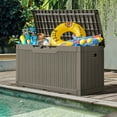 thumbnail image 3 of Vineego 100 Gallon Resin Deck Box,Indoor Outdoor Lockable Storage Containe,Upgraded,Light Brown, 3 of 8
