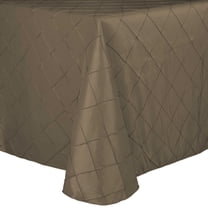 Ultimate Textile (10 Pack) Embroidered Pintuck Taffeta 120 x 120-inch Square Tablecloth with Rounded Corners Taupe
