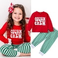 thumbnail image 1 of Conjunto de ropa de Navidad para niñas de 1 a 6 años, Cosplay de piel de Papá Noel con lentejuelas, camisetas de manga corta con hombros descubiertos y pantalones, disfraz para niños zhangyuxiang unisex, 1 of 2