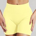 thumbnail image 6 of felwors Seamless Biker Shorts High Waisted Tummy Control Scrunch Workout Yoga Running Yellow for Size L, 6 of 9