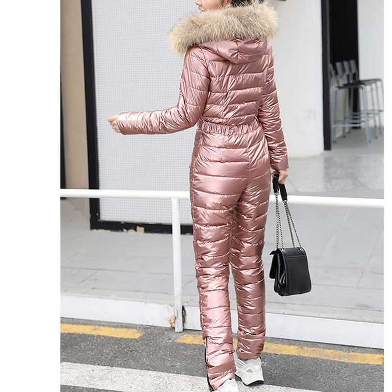 Pink Padded Ski Suit Snow Play Ski Jumpsuit Light Pink Fashion Nova