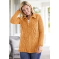 thumbnail image 6 of Woman Within Plus Size Chenille Zip Cable Cardigan Sweater, 6 of 6