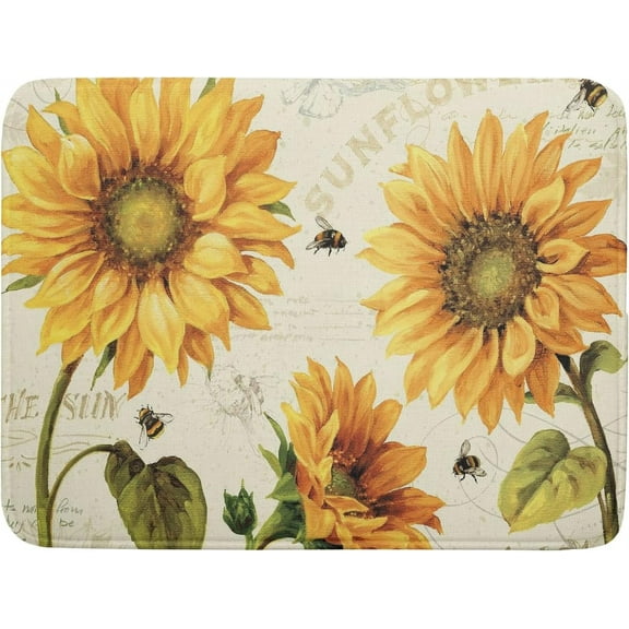Spring Summer Floral Birds Dish Drying Mat for Kitchen Counter 18x24 Inch Spring Colorful Floral Kitchen Drying Mat Fast Dry Absorbent Microfiber Dish Drainer Rack Pad Flower Mat for Countertop Decor