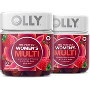 OLLY Women's Multivitamin Gummy, Vitamins A, D, C, E, Biotin, Folic Acid, Chewable Supplement, Berry Flavor, 90-Day Supply - 180 Count
