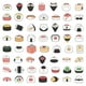 thumbnail image 3 of Paquete de pegatinas para sushi y arroz con algas marinas, 60 unidades, impermeables, anime, 3 of 3