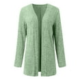 thumbnail image 6 of Fiaer Plus Size Cardigans Sweaters for Women Long Sleeve Solid Color Fashion Loose Fit Cozy Open Front Tops Green L, 6 of 9