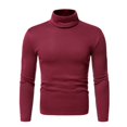 thumbnail image 4 of LNZGNM Men's Base Layer Tops Long Sleeve Mock Neck Slim Fit Thermal Cozy Everyday Shirt Cool Weather Comfort,Wine(L), 4 of 6