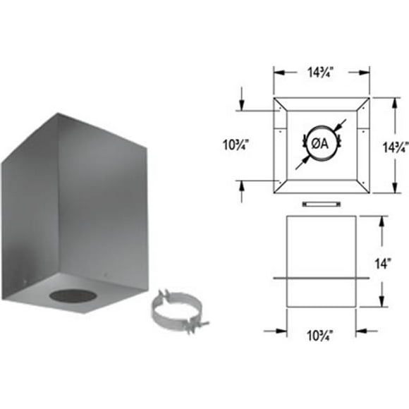Dura-Vent 4PVP-CS 4'' Pellet Chimney Cathedral Ceiling Support Box