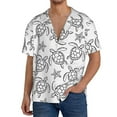 thumbnail image 3 of Vsdgher Sea Turtle Print Men's Wrinkle Free Untucked Cuban Shirt Business Casual Button Down Shirts Short Sleeve Shirt, 3 of 7