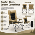 thumbnail image 3 of Rayocon Camping Chair 5-Position Reclining High Back, Heavy Duty Portable Folding Chair with Side Pocket and Carry Bag for Beach Patio, Khaki, 3 of 8