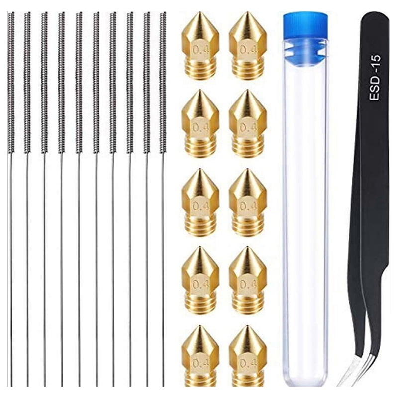0.4mm Needles Tweezer Filament Clog Cleaner 3D Printer Nozzle Cleaning Tool Kit 