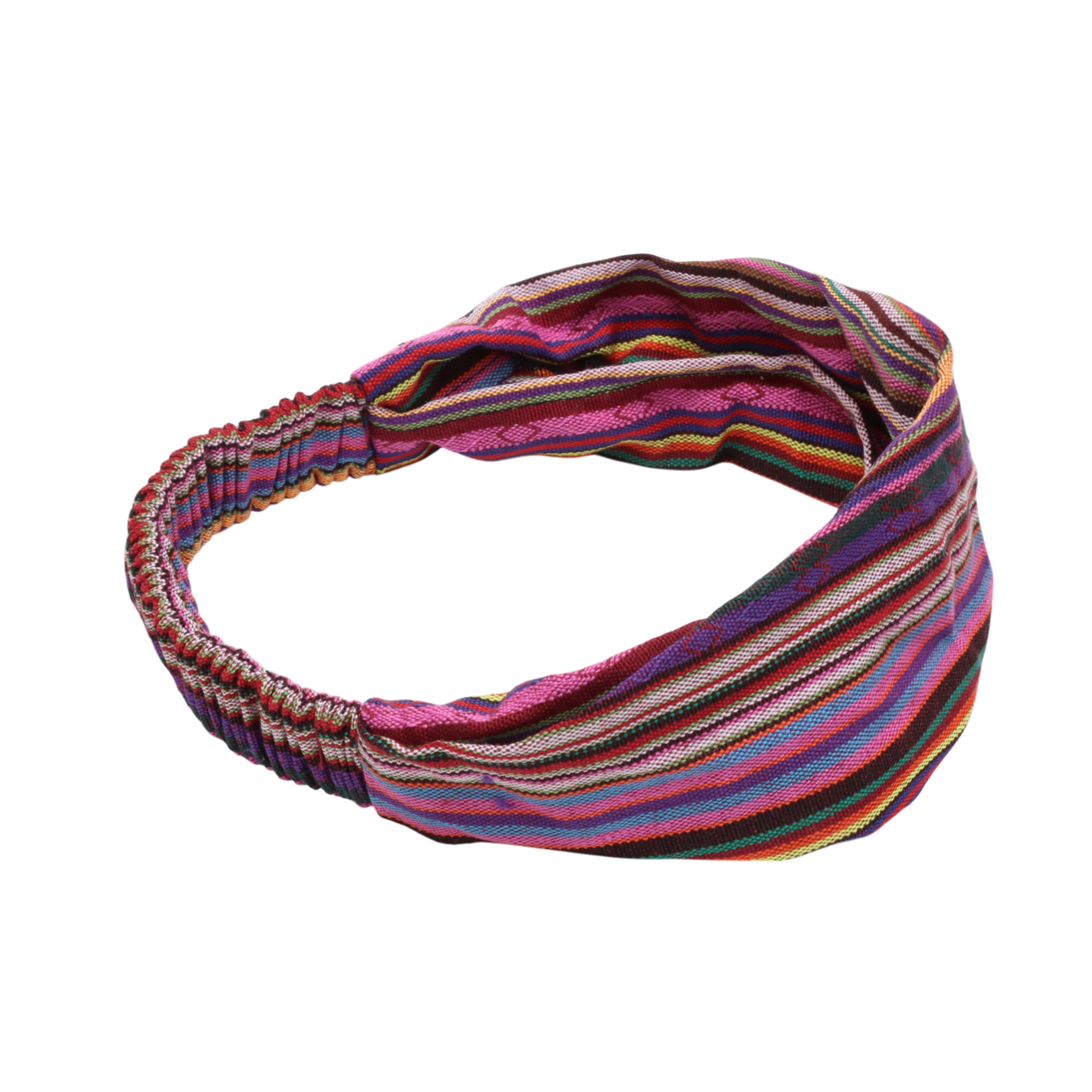 Unique Bargains Stripes Wide Headband 1 Pc Rose Red Purple
