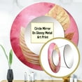 thumbnail image 3 of Designart "Blush Lustrous Foliage Fusion I" Floral Rund Mirror For Wall Decor - Large Pink Round Printed Mirror -Traditional Round Living Room Mirror - 23" x 23", 3 of 6