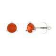 thumbnail image 2 of 0.5 Ct Round Cut Studs Red Crystal 14K White Solid Gold Everyday Dainty Earrings Screw Back, 2 of 7