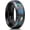 Black, variant on 316L Stainless Steel Wedding Band - Viking Men Ring Tree of Life Rune Design and Abalone Shell Inlay, 8mm Men Ring Vintage Grey Finish Hypoallergenic and Comfort Fit Size 10