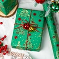 thumbnail image 3 of HOMERAL 3D Embossed Christmas Wrapping Paper Roll with Foil Shine for Christmas - 17 In x 33 Ft, 3 of 7