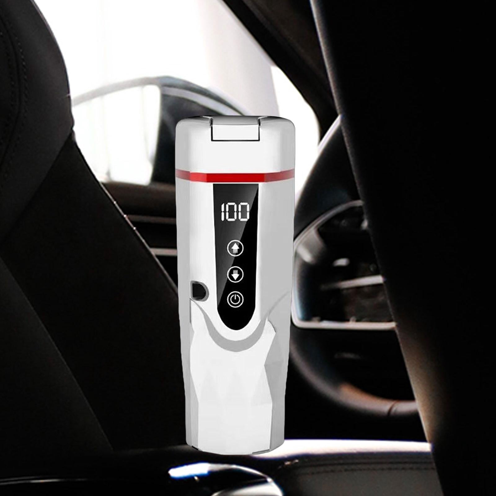 Baoblaze Car Heated Mug 12V 24V Travel Coffee Mug Display Car Electric Kettle for Tea White
