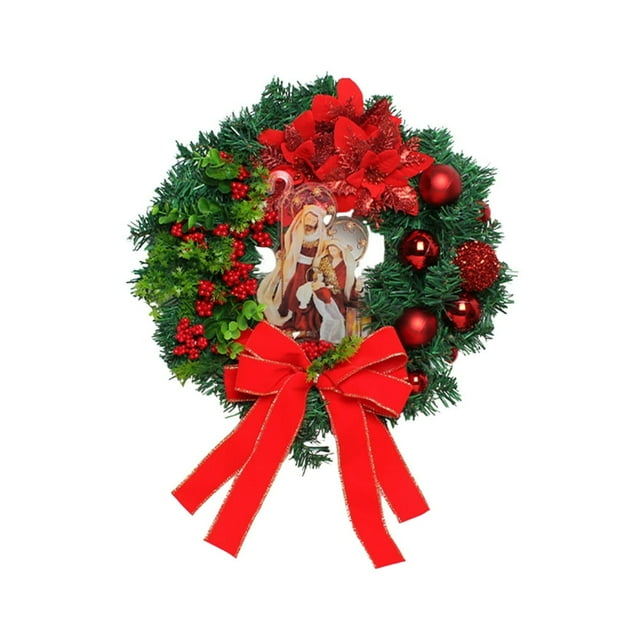 Artificial Garland Plant Rattan Christmas Jesus Wreath Window Decoration Image Circle Wall Door Hanging