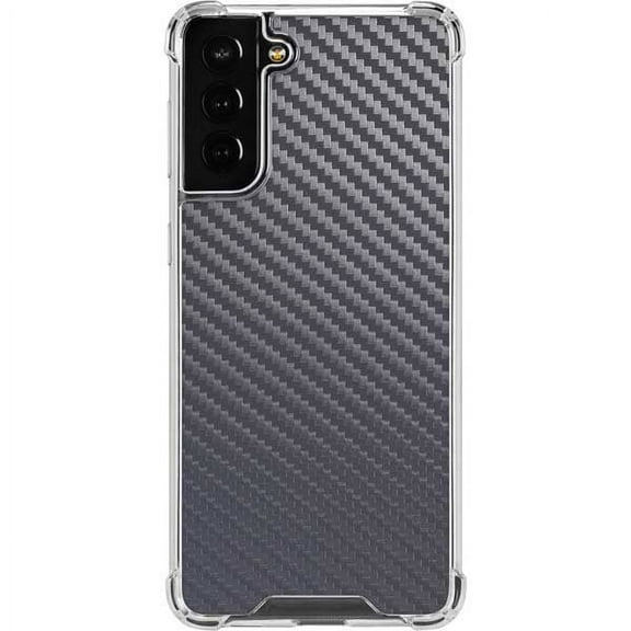 Skinit Textures Silver Carbon Fiber Galaxy S22 Plus Clear Case