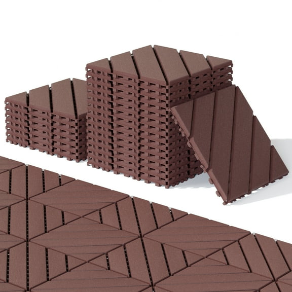 Plastic Interlocking Deck Tiles, 44 Pack 12"x12" Outdoor Floor Tiles, All-Weather Waterproof Patio Tiles for Poolside, Balcony, Backyard – Easy Snap-Together Design & Durable PP Material