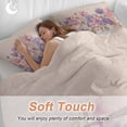 thumbnail image 4 of 3 Piece Pink Blue Spring Floral Duvet Cover Set Queen Size,Microfiber Comforter/Quilt Cover with Corner Ties and 2 Pillowcases,Rustic Summer Flower Botanical All Season Bedding with Zipper Closure, 4 of 8