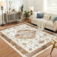 thumbnail image 2 of Large Machine Washable Area Rug Living Room Rugs, Soft Indoor Floral Stain Resistant Non Slip Thin Carpet for Under Dining Table Bedroom Nursery Home Office, 5*7/8*10/9*12 ft, 2 of 7