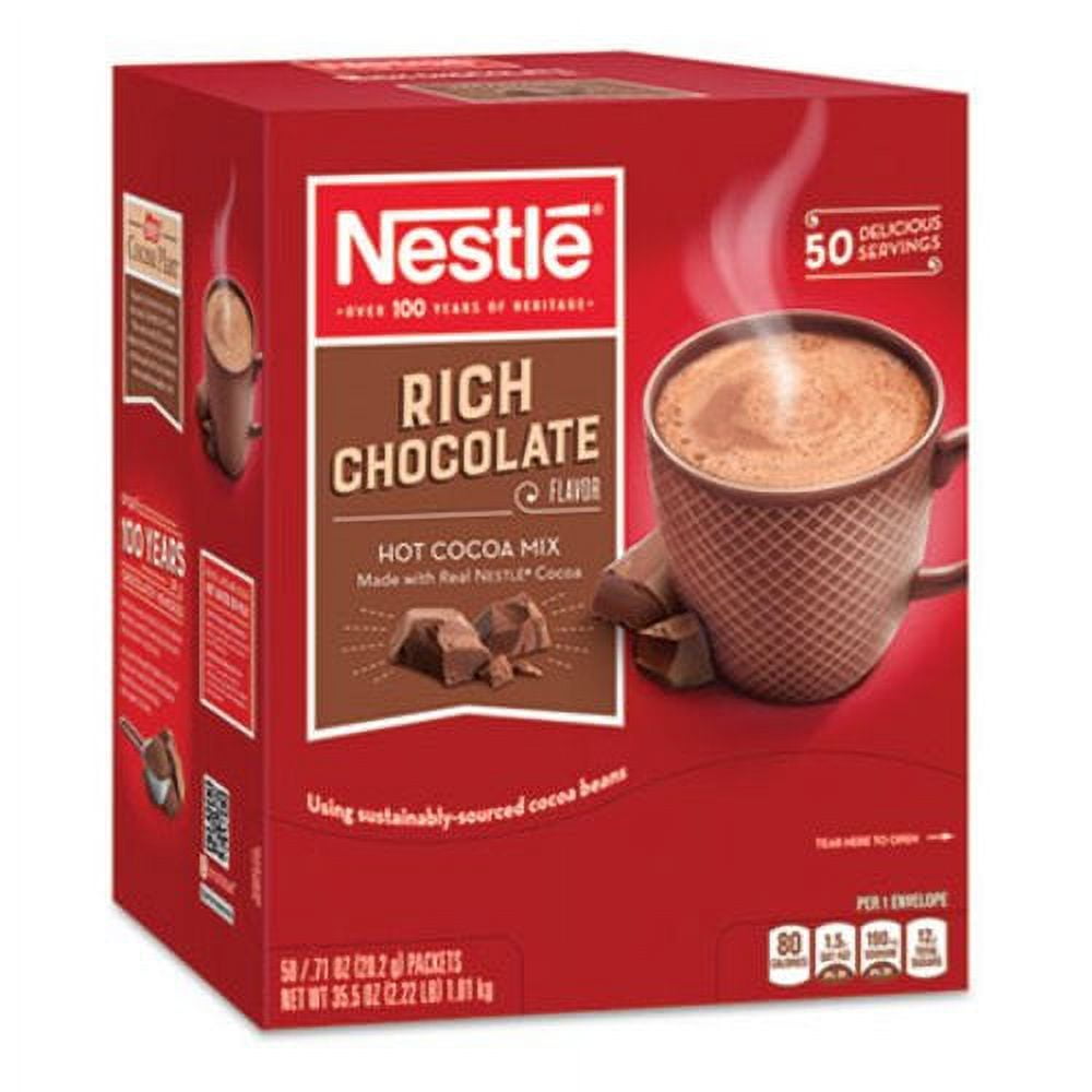 Instant Hot Cocoa Mix, Dark Chocolate, .71Oz, 50/Box - Walmart.com