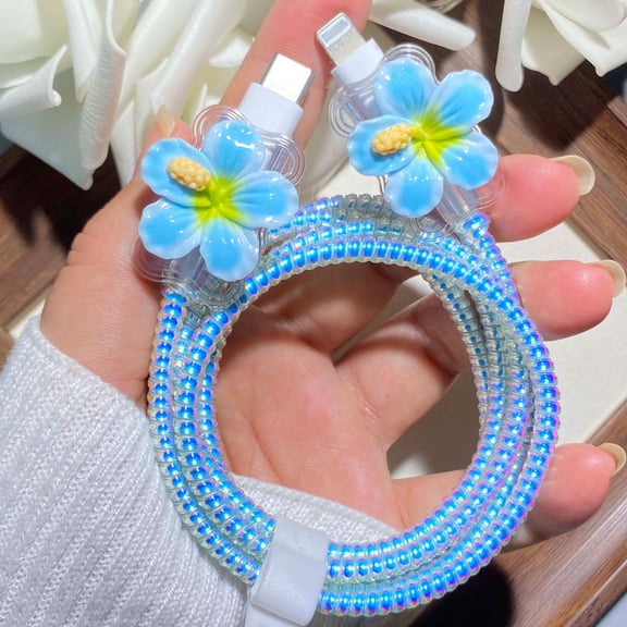 Tianyeda 2Pcs USB-C Cord Port Protectors with 1pc Spiral Protective Rope