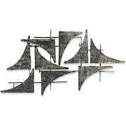 DecorShore Lost at Sea Handcrafted Nautical Sails Abstract Metal Wall Sculpture - Large 30 in x 15 in. Wall Decor Home Accent - Galvanized Iron Sheet Metal Art with Distressed Finish