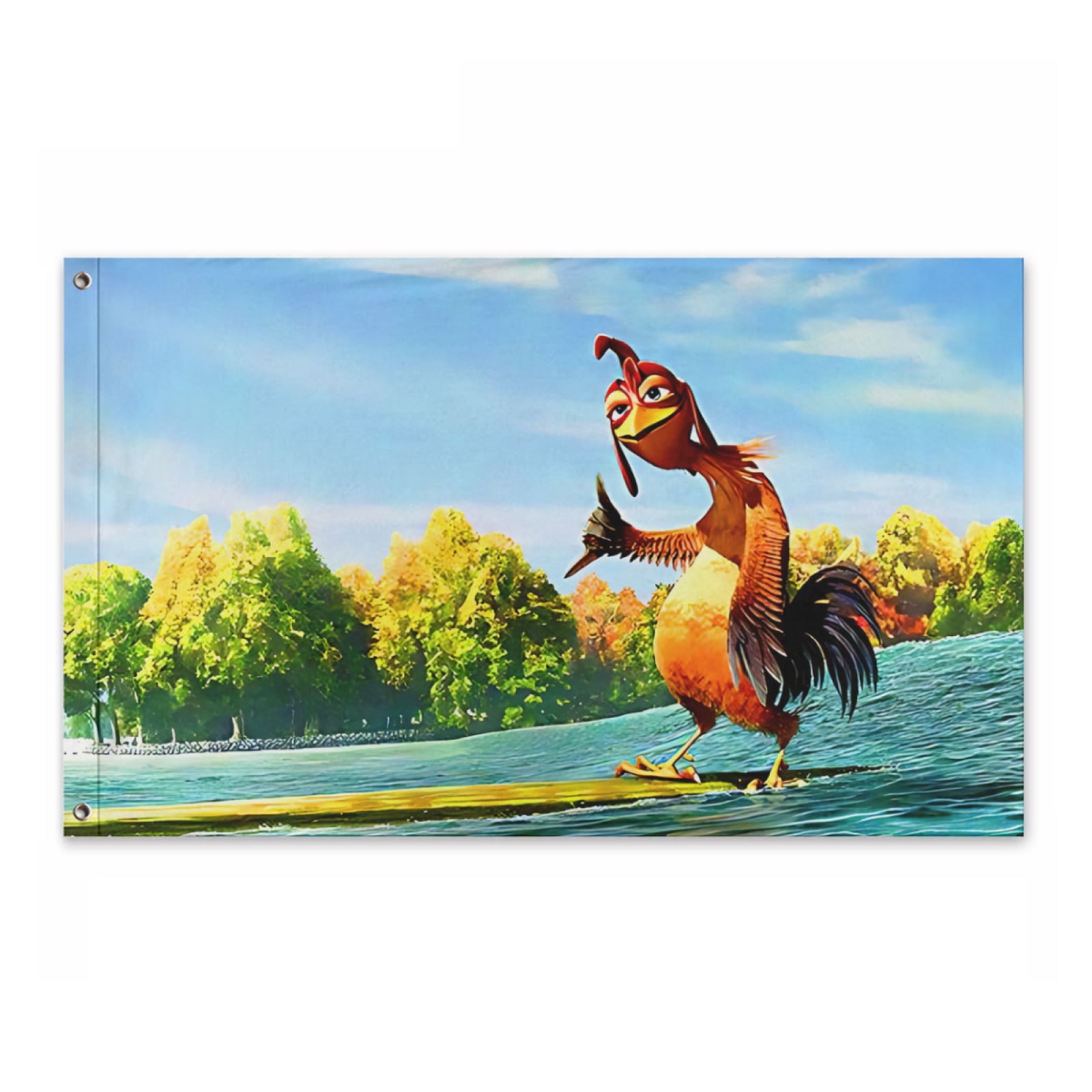 Oneluffy Chicken Flag Funny Flags 4x6 Ft for College Dorm Room Guys, Double Sided Meme Poster Man Cave Bedroom Wall Art Decor Banner Gifts